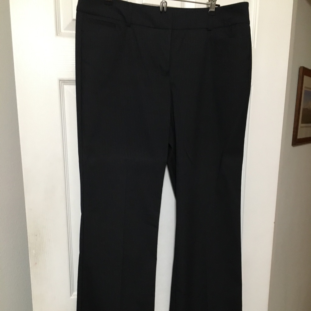 Black pinstripe slacks